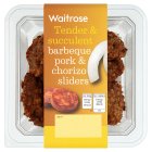 Waitrose BBQ pork & chorizo sliders 136g Introductory Offer